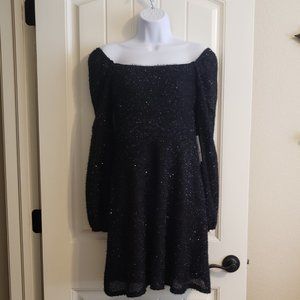City Vibe Black w/Glitter Dress NWT